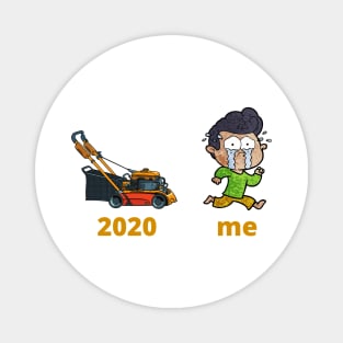 Funny Lawn Mower chase 2020 Meme Magnet